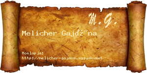 Melicher Gajána névjegykártya